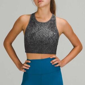 Lululemon Ebb to Train Bra Medium Support C/D Cup in Black/Rhino Grey Size 4 Bra